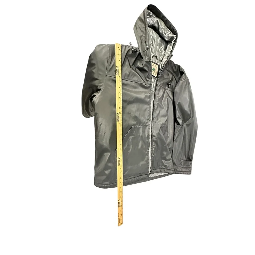 Northwest Territory Mens Large Black Hooded Rain Jacket‎ Windbreaker Coat